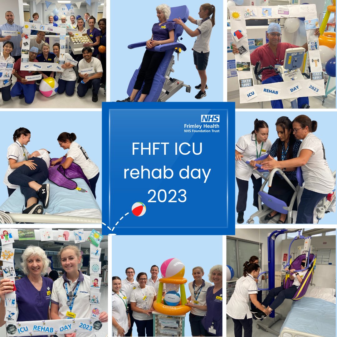 Our ICU teams at #FrimleyPark &amp; #WexhamPark hospitals celebrated #ICURehabDay23 today, encouraging patients to complete unique challenges to promote early rehabilitation. Brilliant work, <a href="/FHFTICURehab/">FHFTCriticalCareRehab&FollowUp</a> 💙👍