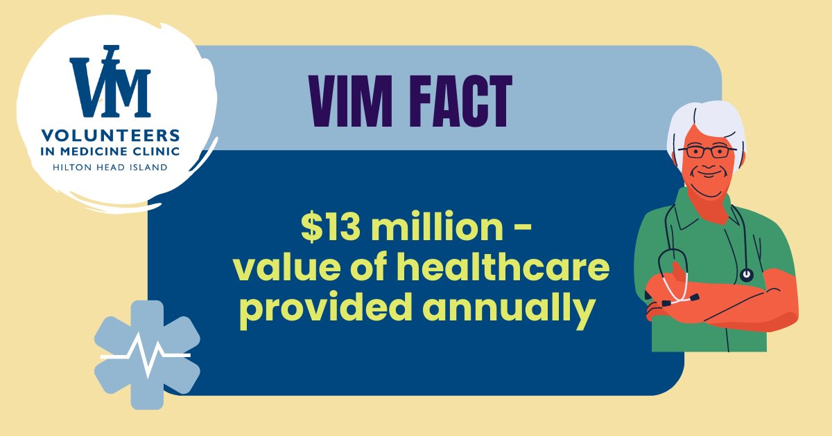 #VolunteersInMedicine of #HiltonHeadIsland provides more than $13 million of healthcare to the community annually. 

❤️ Thank you to our #donors and #volunteers

#vim  #vimhhi  #vimclinic  #volunteersinmedicine
#vim30years
#hiltonhead #daufuskie