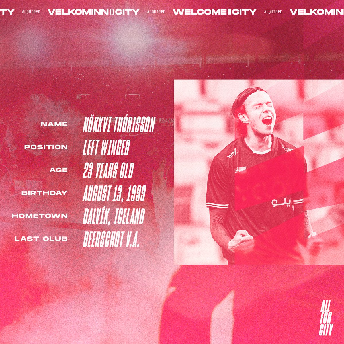 St Louis CITY SC (@stlcitysc) on Twitter photo Velkominn til CITY, Nökkvi! 🇮🇸
We have acquired 23-year-old Icelandic National & <a href="/kbeerschotva/">K. Beerschot V.A.</a> Left Winger Nökkvi Thórisson.
📝 stlcitysc.com/news/st-louis-… Velkominn til CITY, Nökkvi! 🇮🇸
We have acquired 23-year-old Icelandic National & <a href="/kbeerschotva/">K. Beerschot V.A.</a> Left Winger Nökkvi Thórisson.
📝 stlcitysc.com/news/st-louis-…