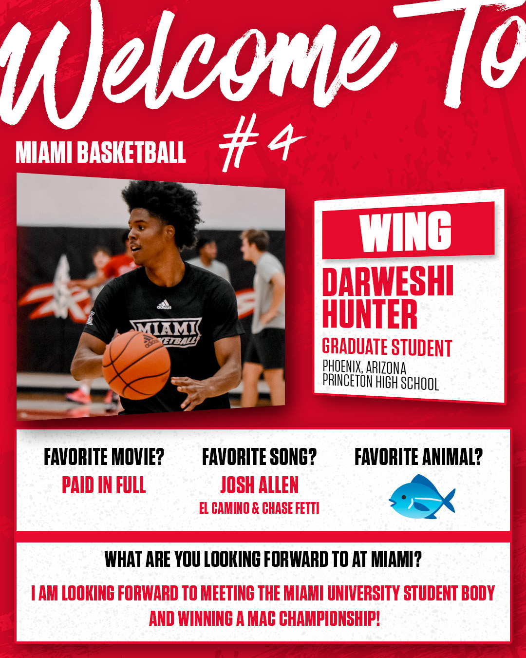 Miami Men’s Basketball on Twitter to the RedHawk family darweshi15 ‼️ MiamiMindset 