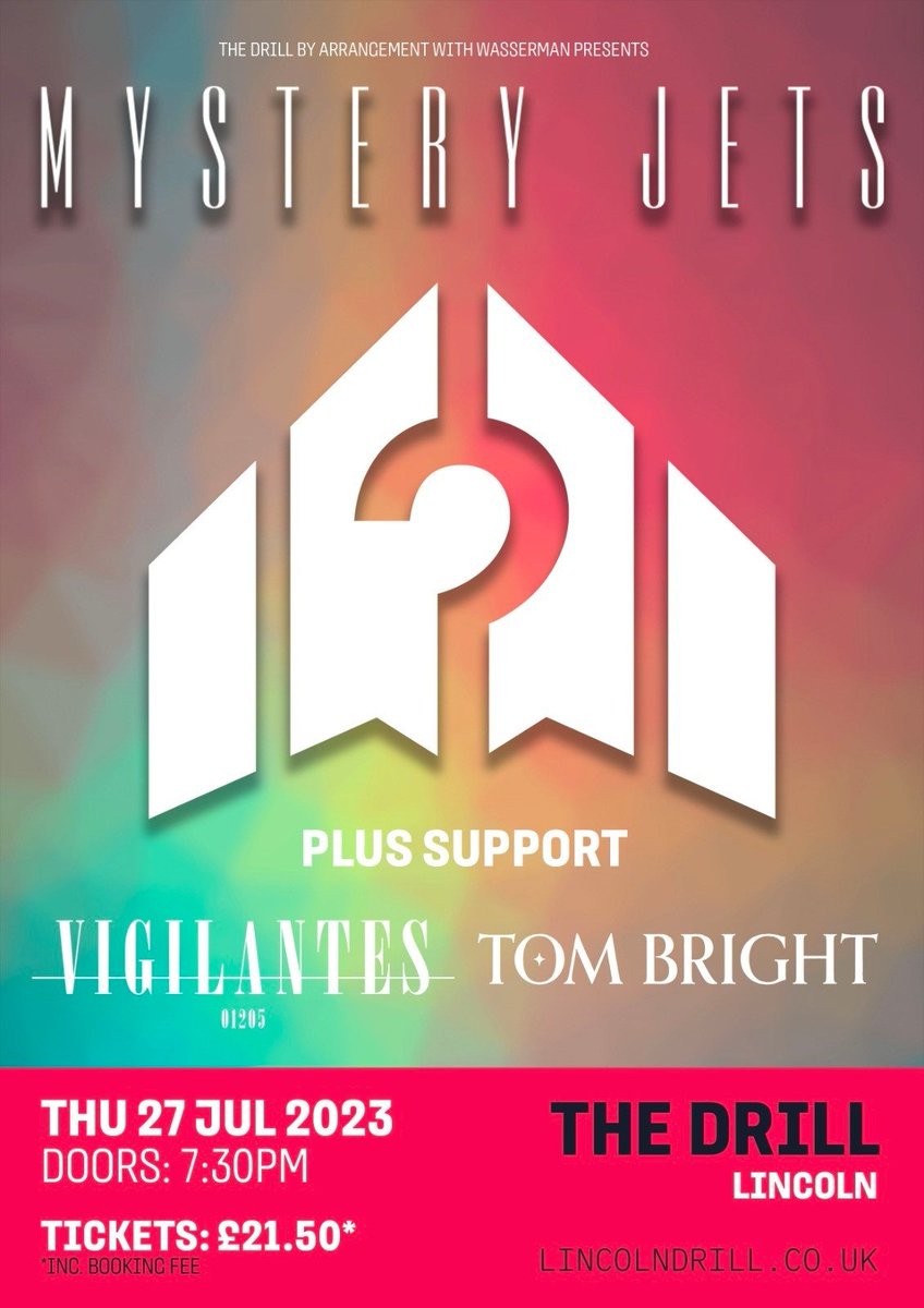 Vigilantes (@vigilantesmusic) on Twitter photo We're supporting <a href="/mysteryjets/">Mystery Jets</a> at <a href="/LincolnDrill/">Lincoln Drill</a>!
Use 'FLASH15' to get discounted tickets
See ya thereβοΈ
lincolndrill.co.uk/whats-on/myste⦠We're supporting <a href="/mysteryjets/">Mystery Jets</a> at <a href="/LincolnDrill/">Lincoln Drill</a>!
Use 'FLASH15' to get discounted tickets
See ya thereβοΈ
lincolndrill.co.uk/whats-on/mysteβ¦