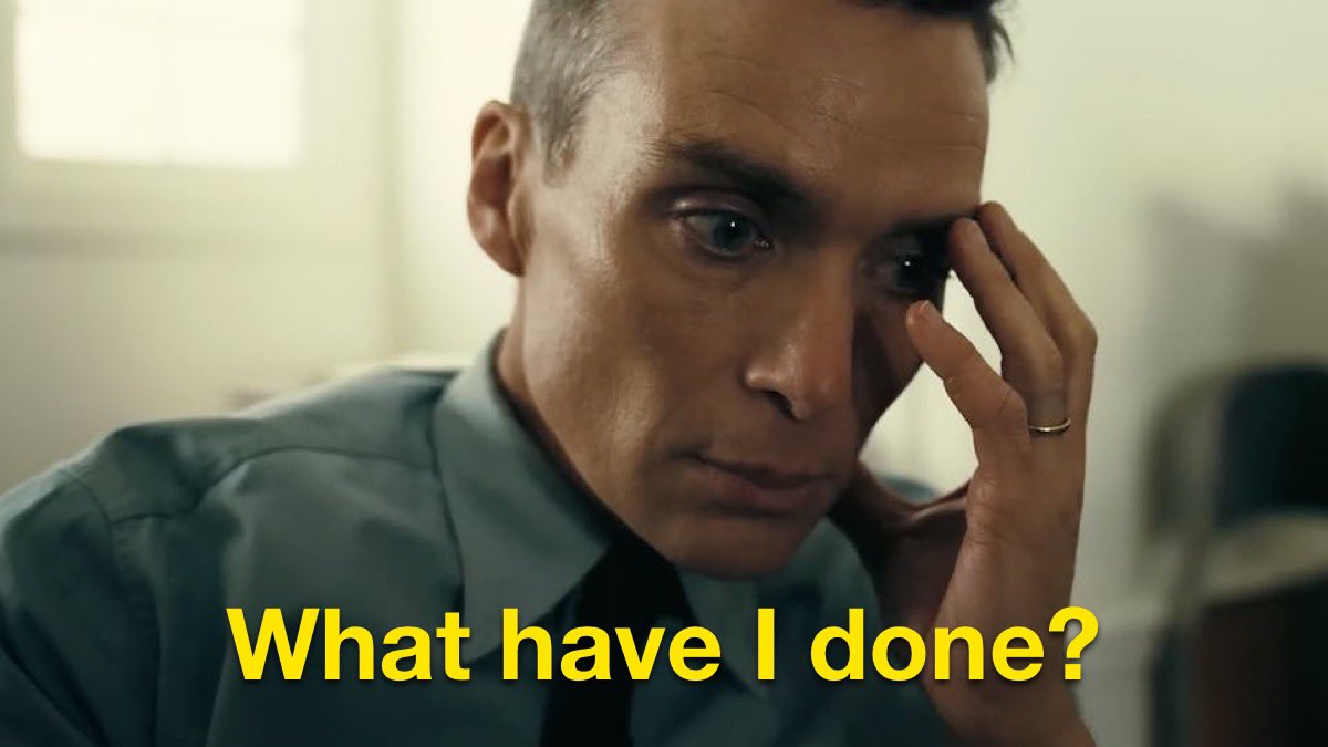 americanamemes's tweet image. Oppenheimer was breathtaking! Nolan really outdid himself!