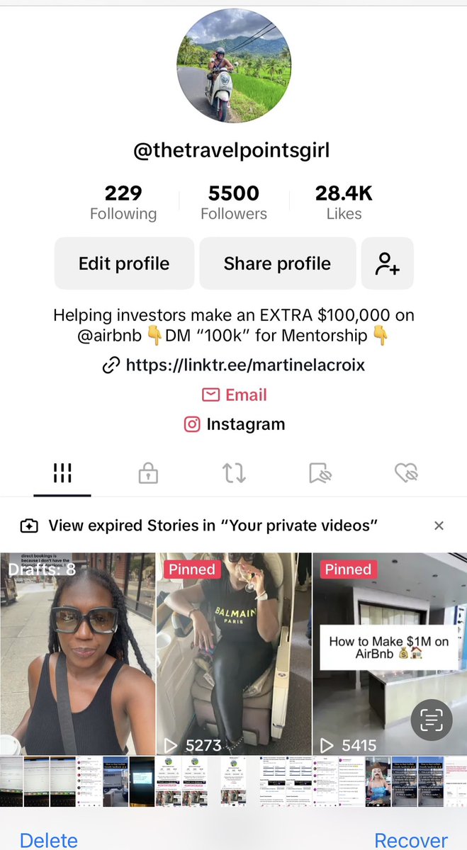 travelpointsgal's tweet photo. Thank you for 5.5k @tiktok_us 

My goal is to level the playing field for minorities through entrepreneurship 💜

#contentcreators #Entrepreneurship https://t.co/X8kozrjOXK