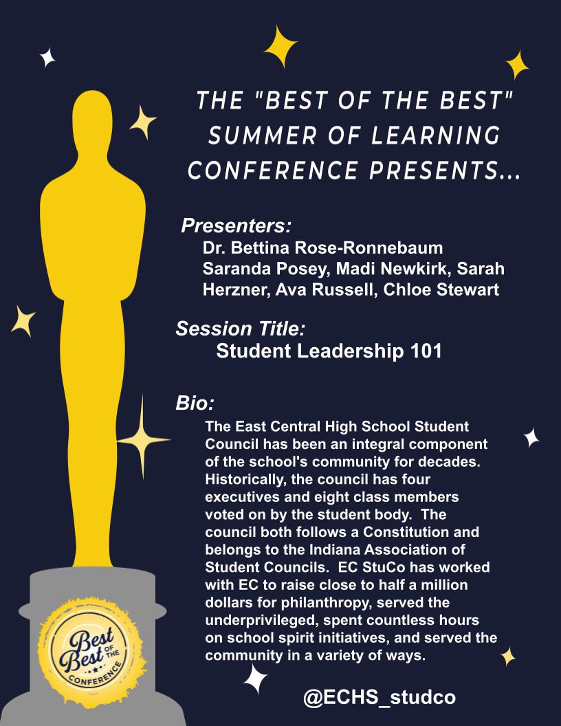 BOTBConference's tweet photo. @ECHS_studco presenting at our conference for another year!!! Cannot wait to hear what these student leaders have to share! https://t.co/0Fmodm6uan