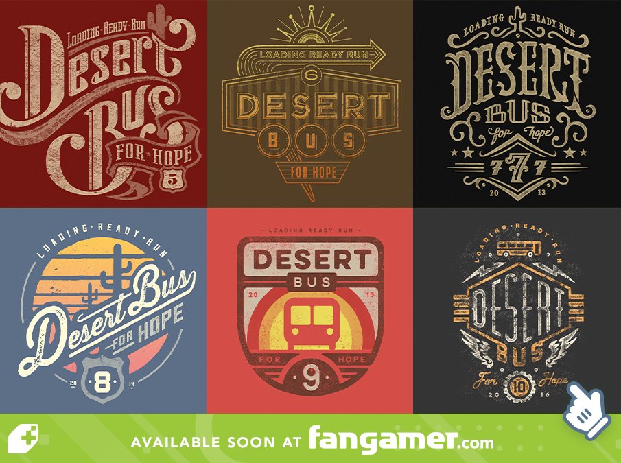 Fangamer (@fangamer) on Twitter photo This is not a drill! Beginning next Tuesday we'll be taking preorders for a one-time-only reprint of our first six shirt designs from the Southwest's most action-packed charity thrill-ride, <a href="/DesertBus/">Desert Bus for Hope</a> for Hope.
Stay tuned for more information (and follow all posted signs) This is not a drill! Beginning next Tuesday we'll be taking preorders for a one-time-only reprint of our first six shirt designs from the Southwest's most action-packed charity thrill-ride, <a href="/DesertBus/">Desert Bus for Hope</a> for Hope.
Stay tuned for more information (and follow all posted signs)