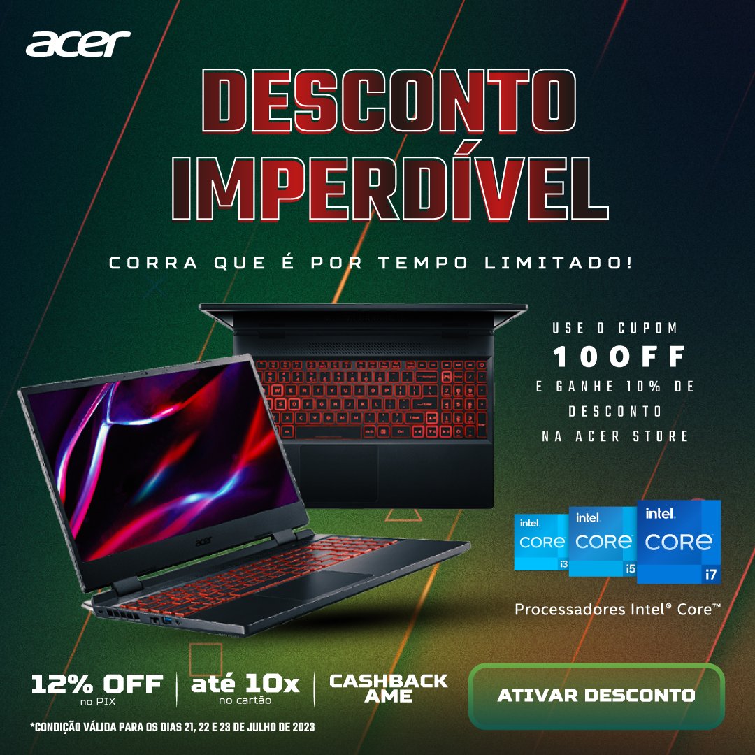 AcerdoBrasil's tweet photo. Você pediu e o desconto chegou na Acer Store. Mas corra, pois é por tempo limitado! Acesse o link e garanta 10% OFF: https://t.co/wbOhX7h49I.

#Acer #AcerStore #Desconto #Notebook #NotebookAcer https://t.co/NU6wyc4dzm
