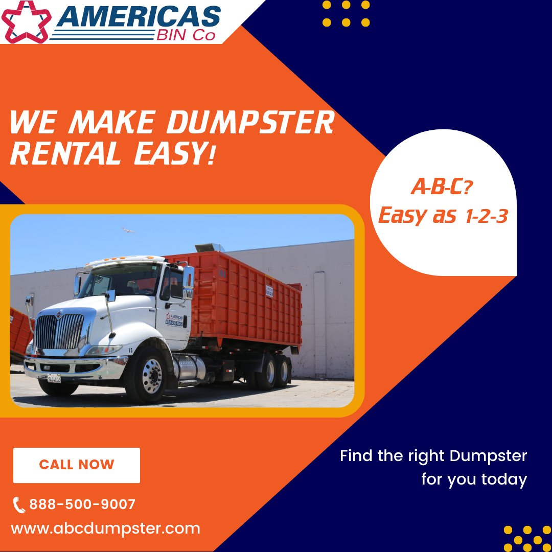abcdumpster's tweet photo. We're here to make your construction project a little bit easier. Our dumpsters are the perfect solution for hassle-free debris removal. 
Call Americas Bin Co. today! 
888-500-9007 
https://t.co/jHvzHw34IY
Sales@abcdumpster.com 
#dumpster #ladumpsterrental #cityofladumpster https://t.co/poEaUfpjub