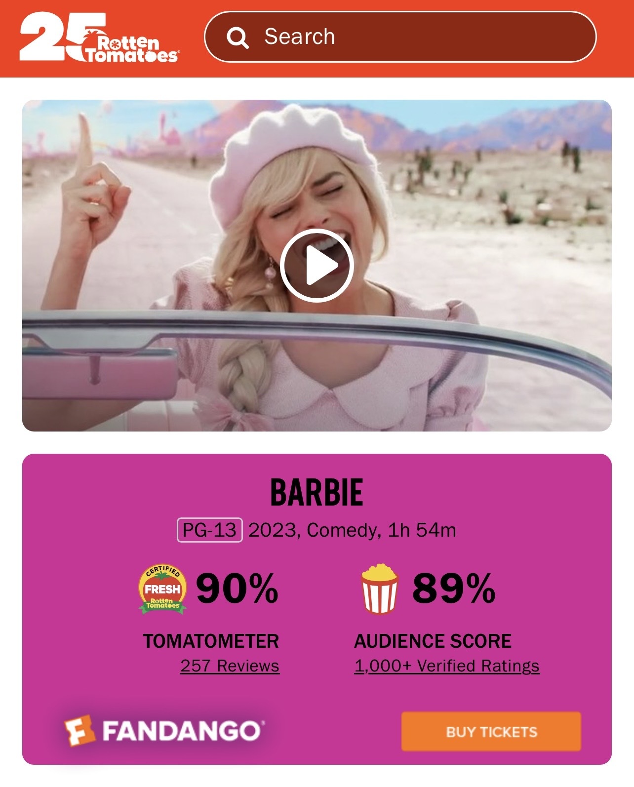 Rotten Tomatoes on X: #Barbenheimer is here, and it's glorious.  #BarbieTheMovie - TM: 90%, AS: 89% #Oppenheimer - TM: 94%