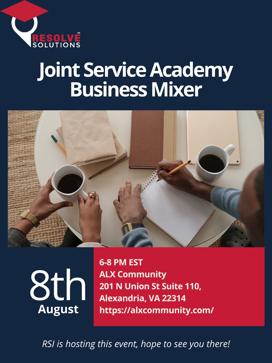 ResolveSolutio2's tweet image. Join us for our next mixer!

#businessmixer #networking #jointserviceacademy