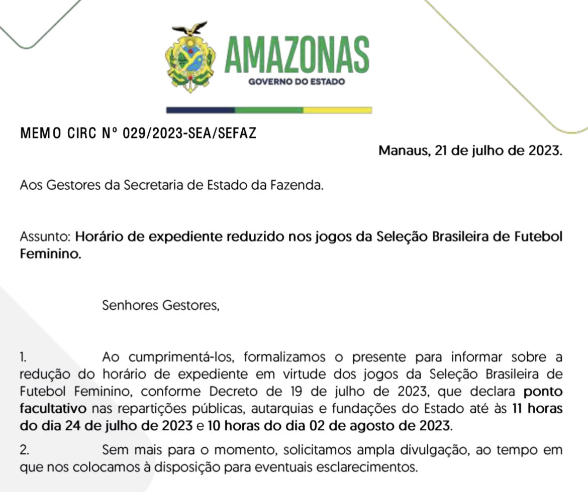 Governo decreta ponto facultativo em jogos da Seleção Feminina na Copa do  Mundo 