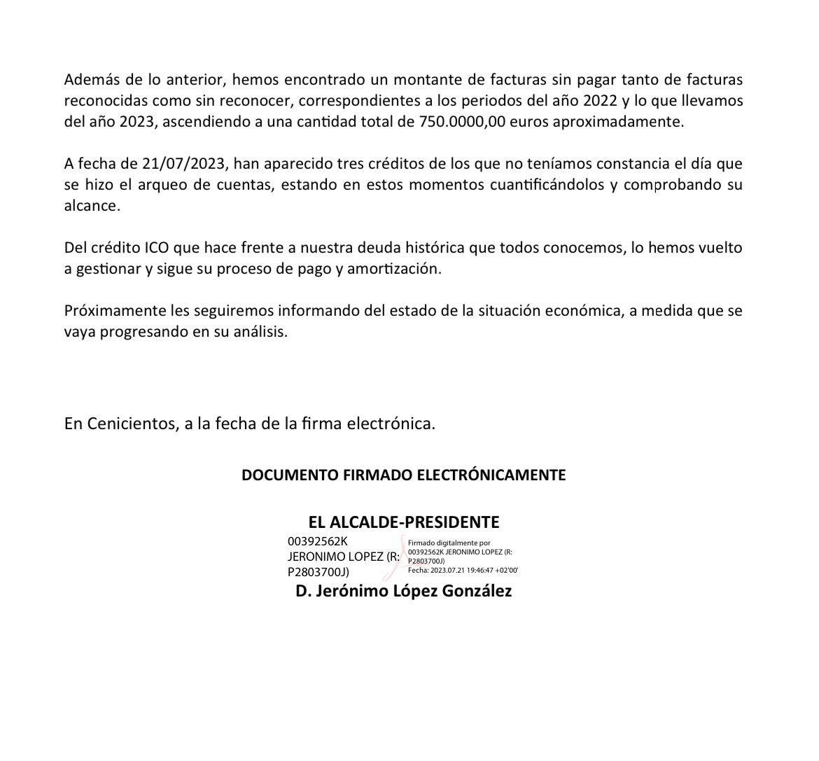 BANDO MUNICIPAL. 

Las cuentas claras