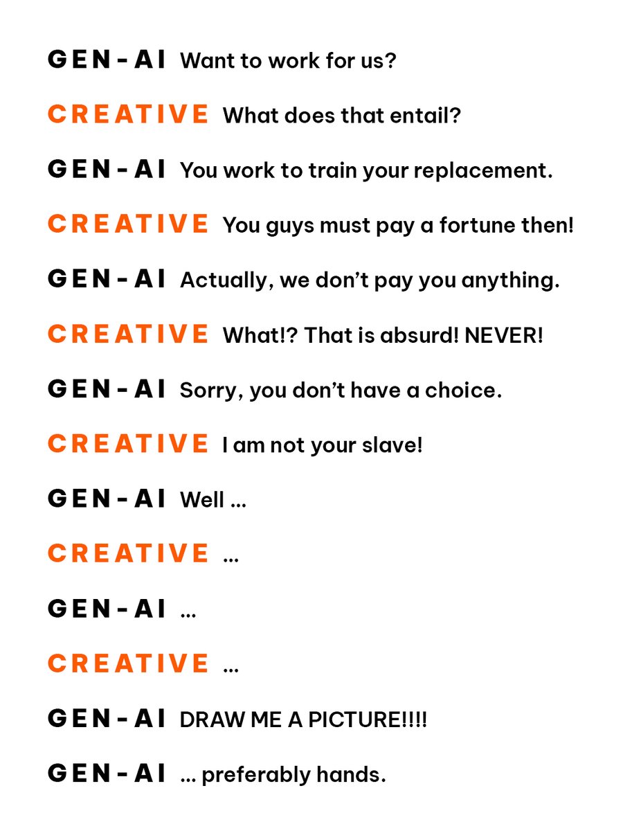 jartist00's tweet image. THE GEN-AI JOB INTERVIEW! 🤖 #CreateDontScrape #SupportHumanArtists