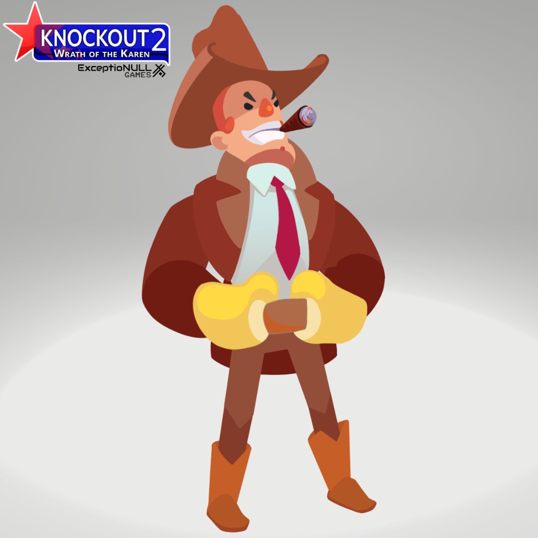 ExNullGames's tweet photo. Meet another potential #Knockout2 opponent: Texan 🤠
#indiegamedev #indiegamesdeveloper #indiestudio #indiegame #gamedevelopment #boxing #boxinggames #comedygames #behindthescenes #WrathoftheKaren #conceptart #gameart #texas #texan https://t.co/WLA3rZJFoZ