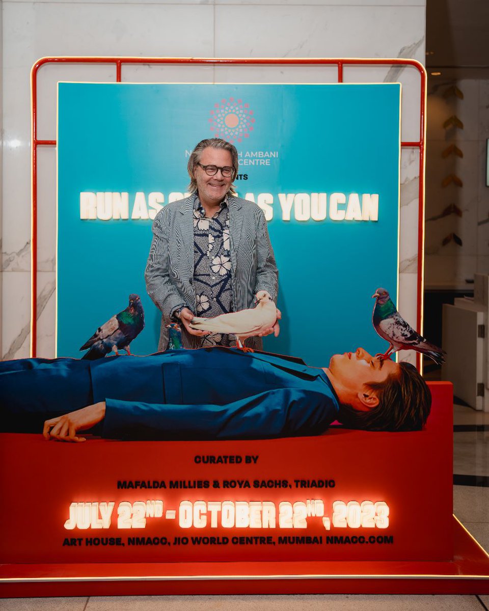 nmacc_india's tweet image. A world of wonder awaits as our guests arrive to enter the hyper-realistic realm of #RunAsSlowAsYouCan - TOILETPAPER's first-ever exhibition in India at the #NitaMukeshAmbaniCulturalCentre. 

#TOILETPAPERMagazine