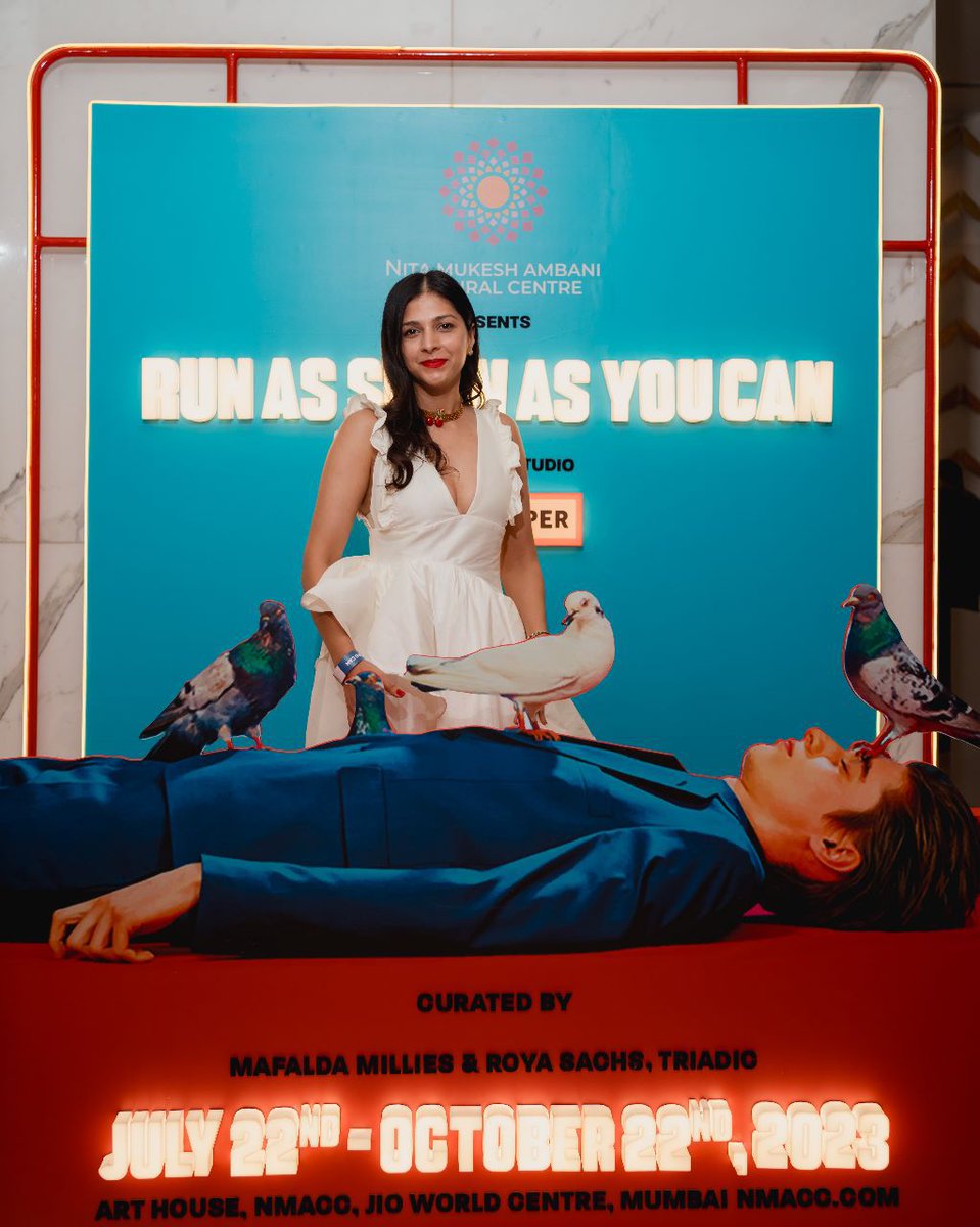 nmacc_india's tweet image. A world of wonder awaits as our guests arrive to enter the hyper-realistic realm of #RunAsSlowAsYouCan - TOILETPAPER's first-ever exhibition in India at the #NitaMukeshAmbaniCulturalCentre. 

#TOILETPAPERMagazine