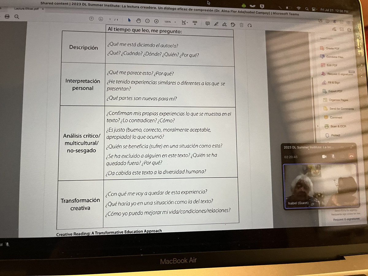 claud_abrc's tweet photo. Loving the DL summer institute!💖Me quedo con grandes aprendizajes de este día. Gracias Dr. Alma Flor e Isabel Campoy #DLSummerInstitute https://t.co/GV90GkWZan