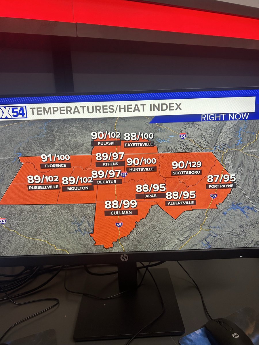 JDressmanWX's tweet image. Felt the need to check on my friend @WhitcombEMA2 feels a bit toasty over there in NE AL. #DataError #IThink