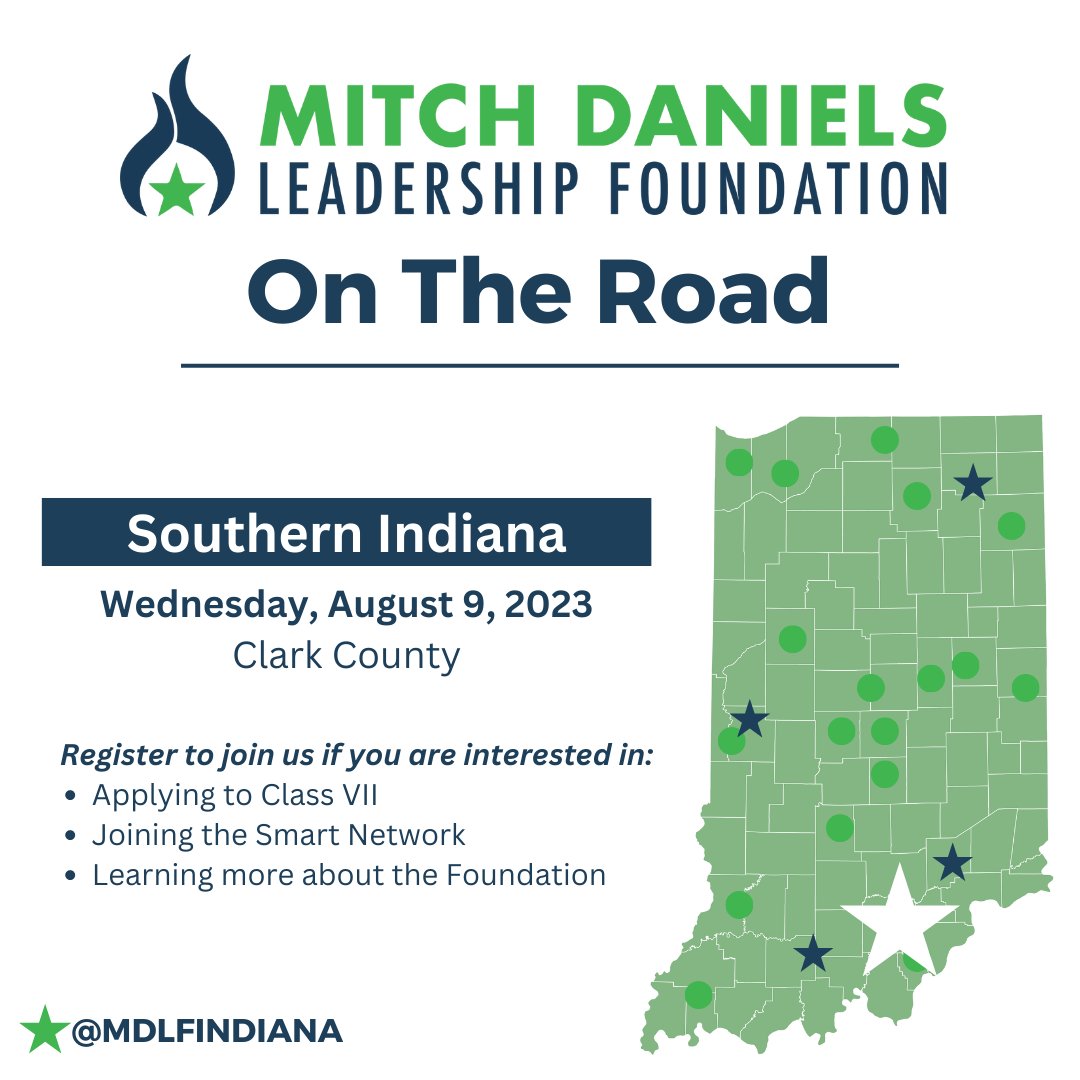 MDLF is heading to Southern Indiana on Wednesday, August 9! If you are interested in learning more about the Foundation or wish to apply to the Class VII Fellowship, join us at office hours! Complete this form to register - forms.gle/RxeMfrWkMsmaWR…