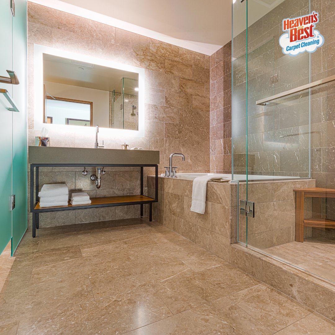 HB_ElkGrove's tweet photo. When your bathroom is dirty, everything feels a little off. We do tile and grout cleaning - we'll make sure your bathroom is squeaky clean in no time! 💦✨

https://t.co/dudmDKNDki
#HeavensBest #CarpetCleaning #UpholsteryCleaning #AreaRugCleaning #CleaningServices https://t.co/WzEGIYs1XQ