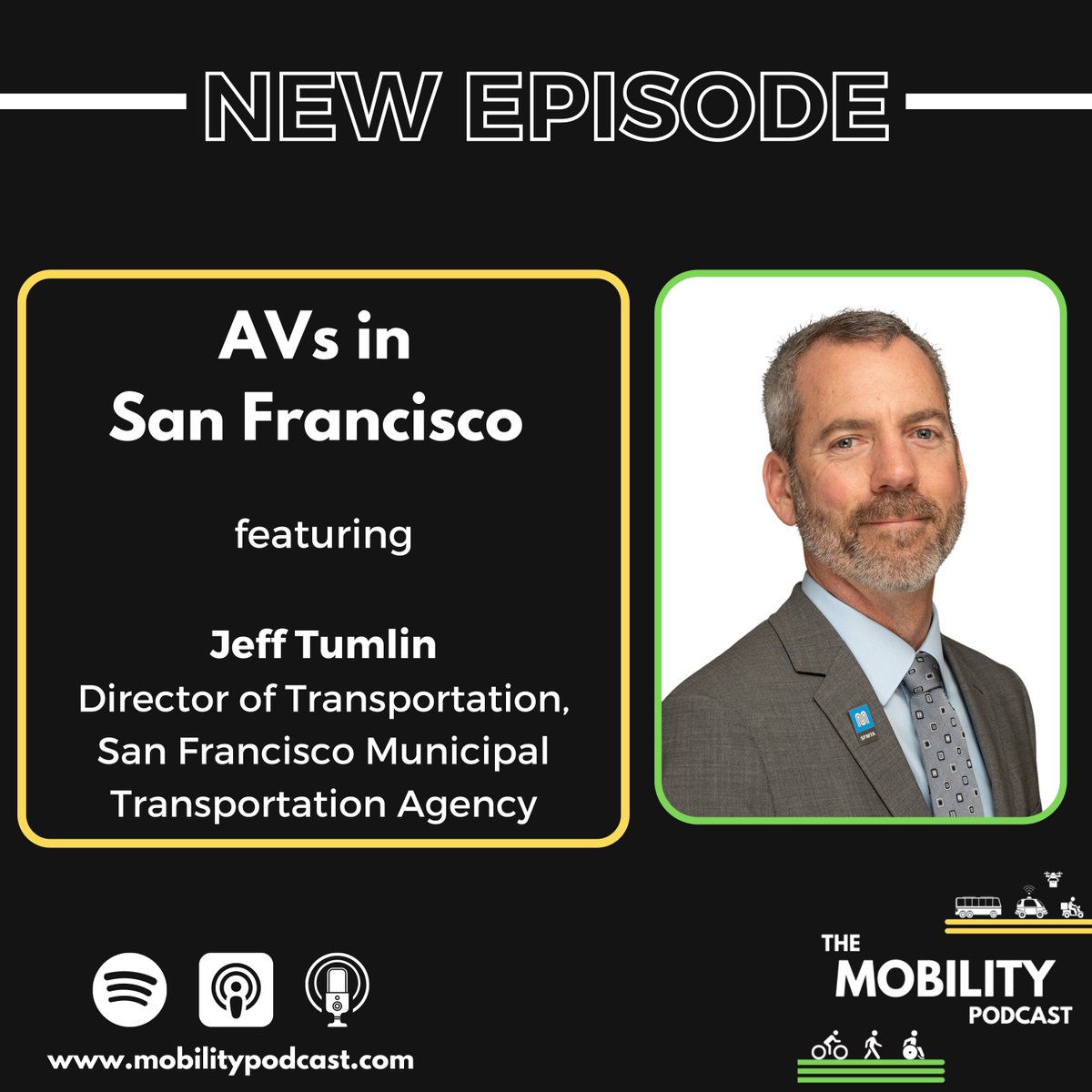 San Francisco is a hotbed for AV testing – and the city’s transportation chief had strong opinions to share in his impassioned keynote at #TRBautomated.

Tune into @MoveGreg and <a href="/sophiejantz/">Sophie Jantz</a>' interview with <a href="/jeffreytumlin/">Jeffrey Tumlin 🏳️‍🌈</a>, <a href="/SFMTA_Muni/">SFMTA</a> Director here: bio.site/mobilitypodcast