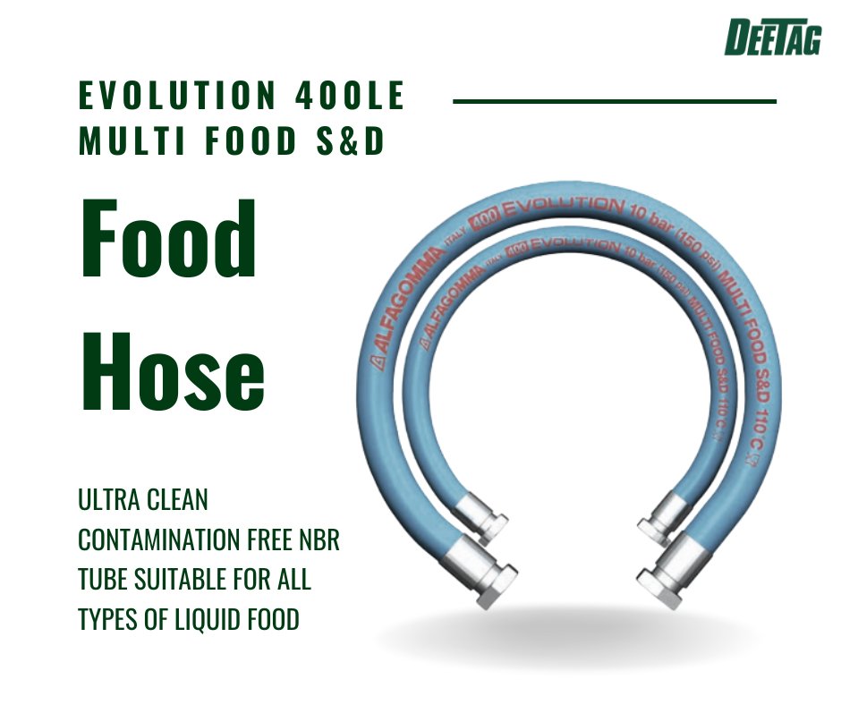 DeetagLtd's tweet photo. Alfagomma 400LE Evolution Multi-food S&amp;D hose with ultra clean contamintation free NBR tube suitable for all types of liquid food.
#manufacturing #foodindustry #foodproduction #foodandbeverages #beverageindustry #foodprocessing #beverages https://t.co/a5vb735KzG