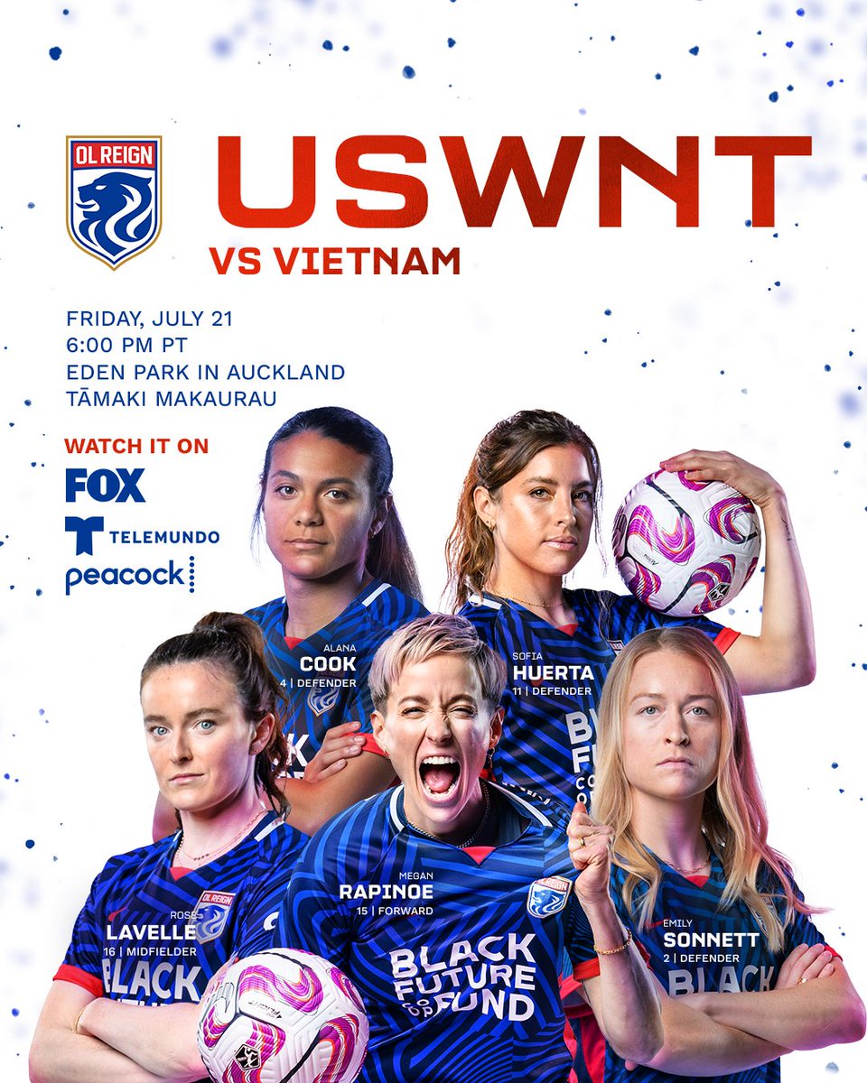 Seattle Reign FC (@reignfc) on Twitter photo TODAY'S THE DAY!! 🇺🇸
Come out and let's cheer on <a href="/mPinoe/">Megan Rapinoe</a>, <a href="/roselavelle/">Rose Lavelle</a>, <a href="/emilysonnett/">Emily Sonnett</a>, <a href="/_alana_cook/">Alana Cook</a>, and <a href="/schuerta/">Sofia Huerta</a> as the <a href="/USWNT/">U.S. Women's National Soccer Team</a> takes on Vietnam in the 2023 #FIFAWWC!
🎉 Watch Parties at <a href="/RoughTumblePub/">Rough & Tumble Pub</a> and Seattle Center Armory
🔗: bit.ly/OLR-WCWatchPar…
#ReignSupreme TODAY'S THE DAY!! 🇺🇸
Come out and let's cheer on <a href="/mPinoe/">Megan Rapinoe</a>, <a href="/roselavelle/">Rose Lavelle</a>, <a href="/emilysonnett/">Emily Sonnett</a>, <a href="/_alana_cook/">Alana Cook</a>, and <a href="/schuerta/">Sofia Huerta</a> as the <a href="/USWNT/">U.S. Women's National Soccer Team</a> takes on Vietnam in the 2023 #FIFAWWC!
🎉 Watch Parties at <a href="/RoughTumblePub/">Rough & Tumble Pub</a> and Seattle Center Armory
🔗: bit.ly/OLR-WCWatchPar…
#ReignSupreme