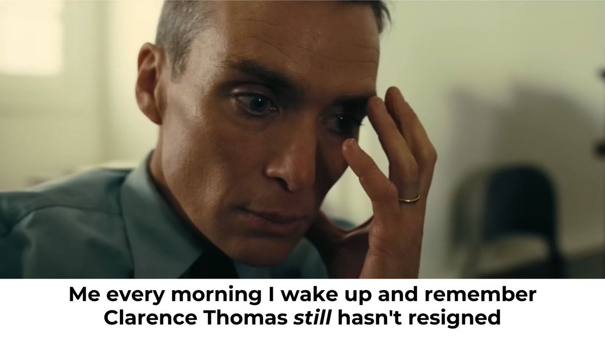 AFJAction's tweet image. It might be #Oppenheimer opening weekend, but we're wishing it was closing weekend for Justice Thomas' judicial career.

There's no room for corruption on the nation's highest court. Justice Thomas must resign! #ThomasResign