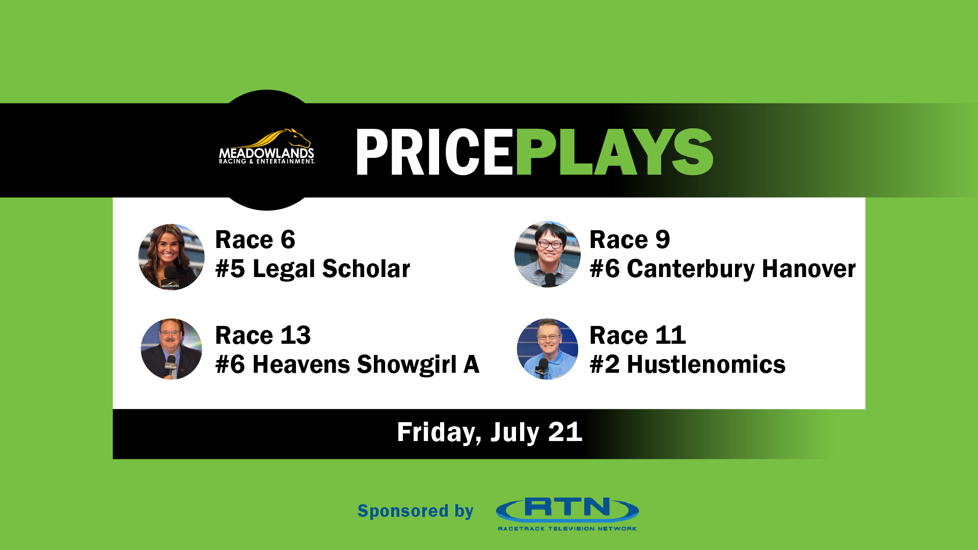 Meadowlands Racing on Twitter "Best bets and price plays for tonight 7
