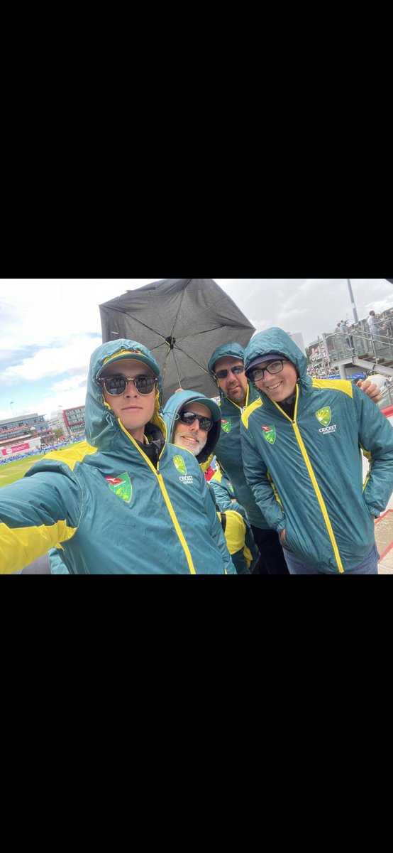 hoffers74's tweet photo. There is only one place in the world where you can suffer from frostbite and sunburn in the same day. The fourth #ashes2023 #ashes test in Manchester. The cricket may be “shite” as they sat in these parts, but at least the company is excellent! #dadsandlads https://t.co/XaxUULNNM4