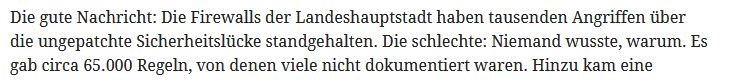 Zitat der Woche (mindestens):
(Es gibt viele Wege, Technik verwundbar zu machen ...
Q: golem.de/news/it-sicher…