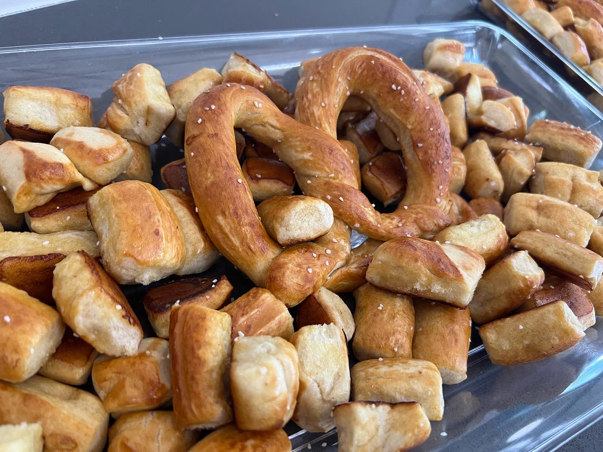gravitate's tweet photo. Our first Pretzel Day! Gravitate members “show &amp; tell” with snacks. We learned about baseball hats (history, types, styles) &amp; Open Source Information (the sometimes scary side of the internet)!
We’re excited to host future pretzel days, where members share their interests! 🥨 https://t.co/HWxfrdBBab