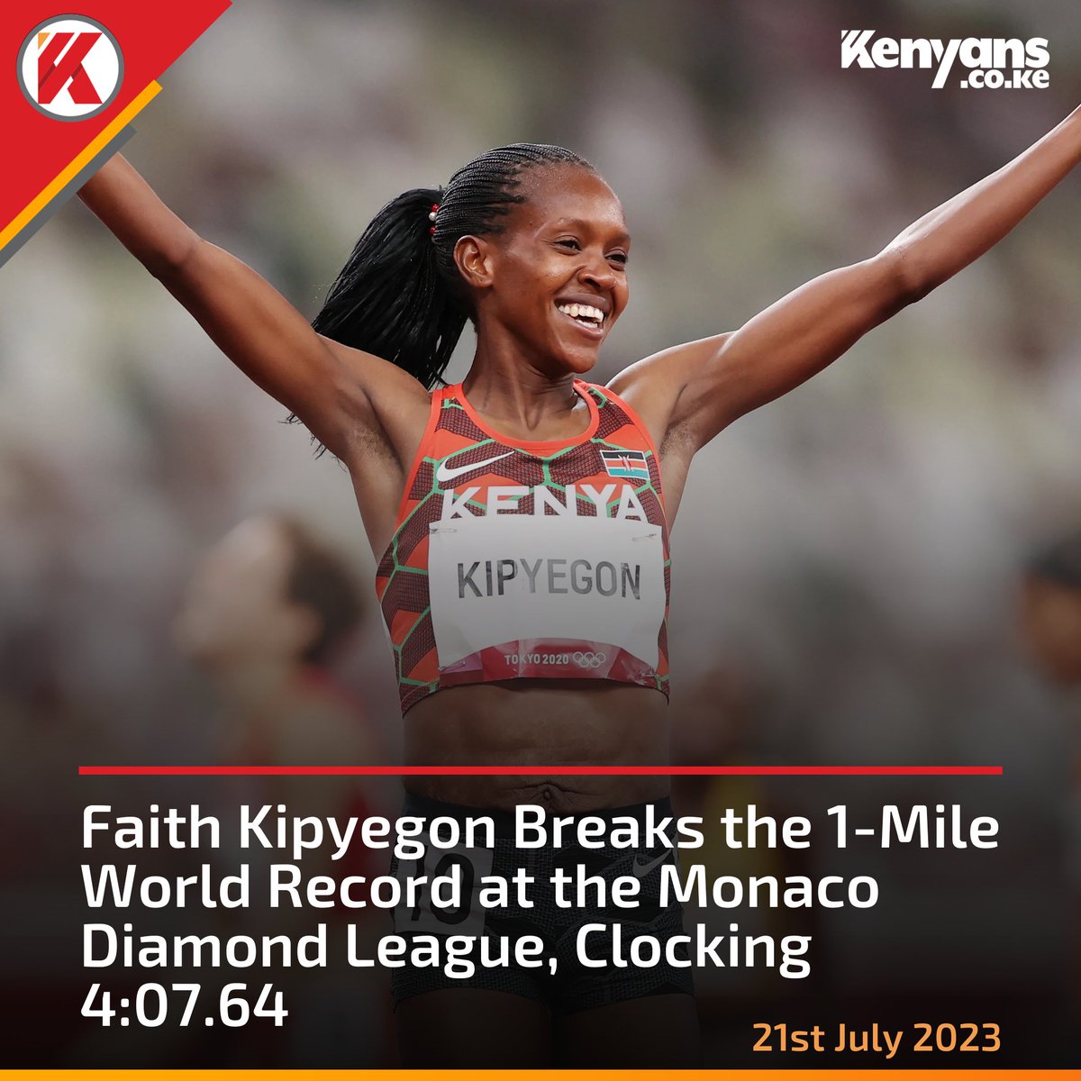 JavanOdwor's tweet photo. The legendary Kipyegon 🎉 congratulations @Faith Kipyegon https://t.co/co5WPTpi38