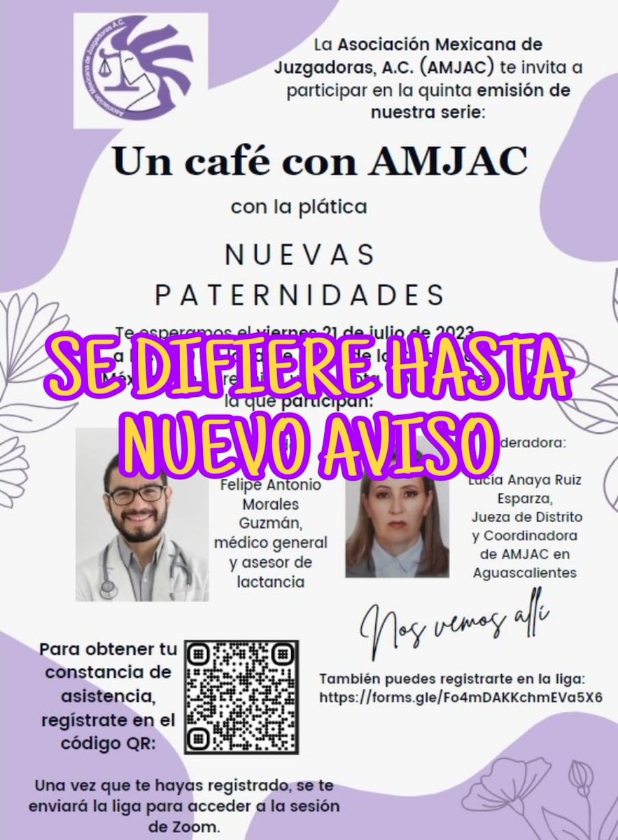 Por causas de fuerza mayor la actividad UN CAFE CON AMJAC, 'NUEVAS PATERNIDADES' , SE SUSPENDE hasta nuevo aviso. Sigue pendiente de la nueva fecha en redes sociales.