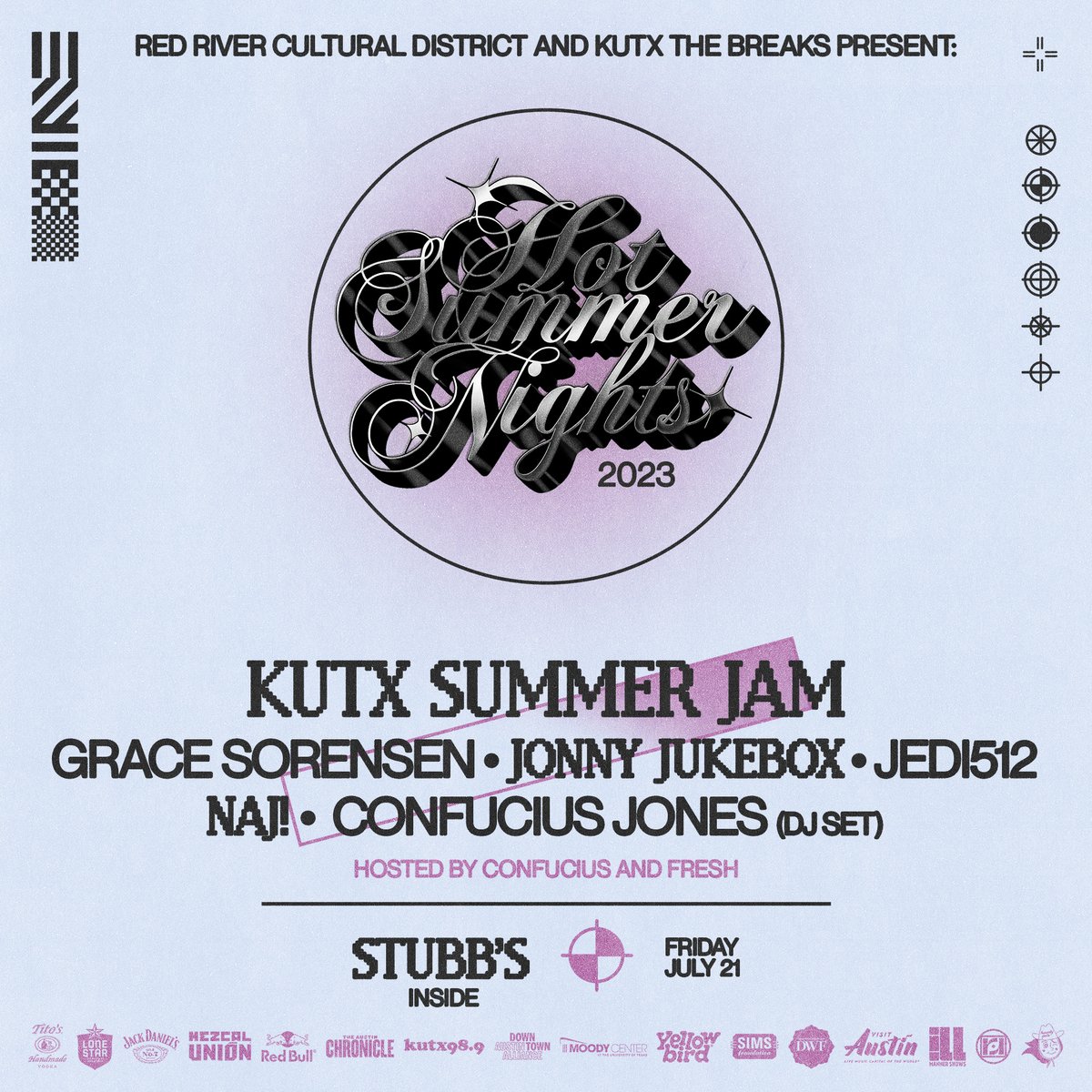 Summer Jam TONIGHT AT 8PM at <a href="/StubbsAustin/">Stubbs Austin</a>! Join KUTX and <a href="/TheBreaksKUTX/">The Breaks</a> indoors at Stubb's for a night of Austin hip-hop and R&amp;B by Grace Sorensen, <a href="/jedi512/">JEDI512 ×͜×</a> @JONNYJUKEBOXX and <a href="/L1LNAJ/">⭐️GIRL</a>! Hosted by <a href="/freshxknight/">STEPHEN A. FRESH</a> and <a href="/confuciusjones/">Politics As Usual</a>! Free! Info: kutx.org/kutx-presents/…