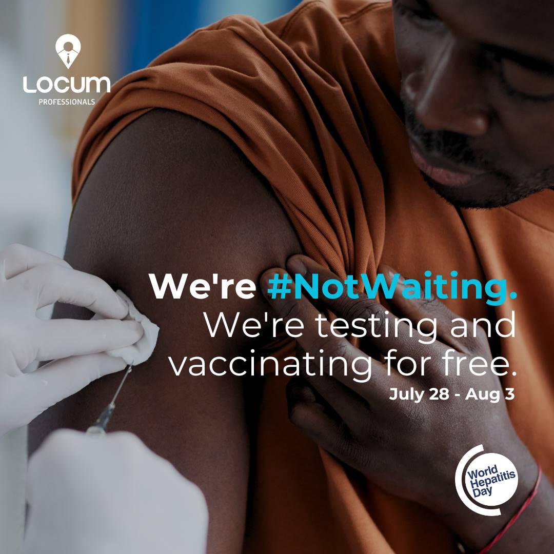 Set your reminders. Get tested for Hepatitis B & C for free at a Locum Pro center next week. And get vaccinated for free when you book a discounted package.
Locum Pro is #NotWaiting, and neither should you. #HepatitisCantWait