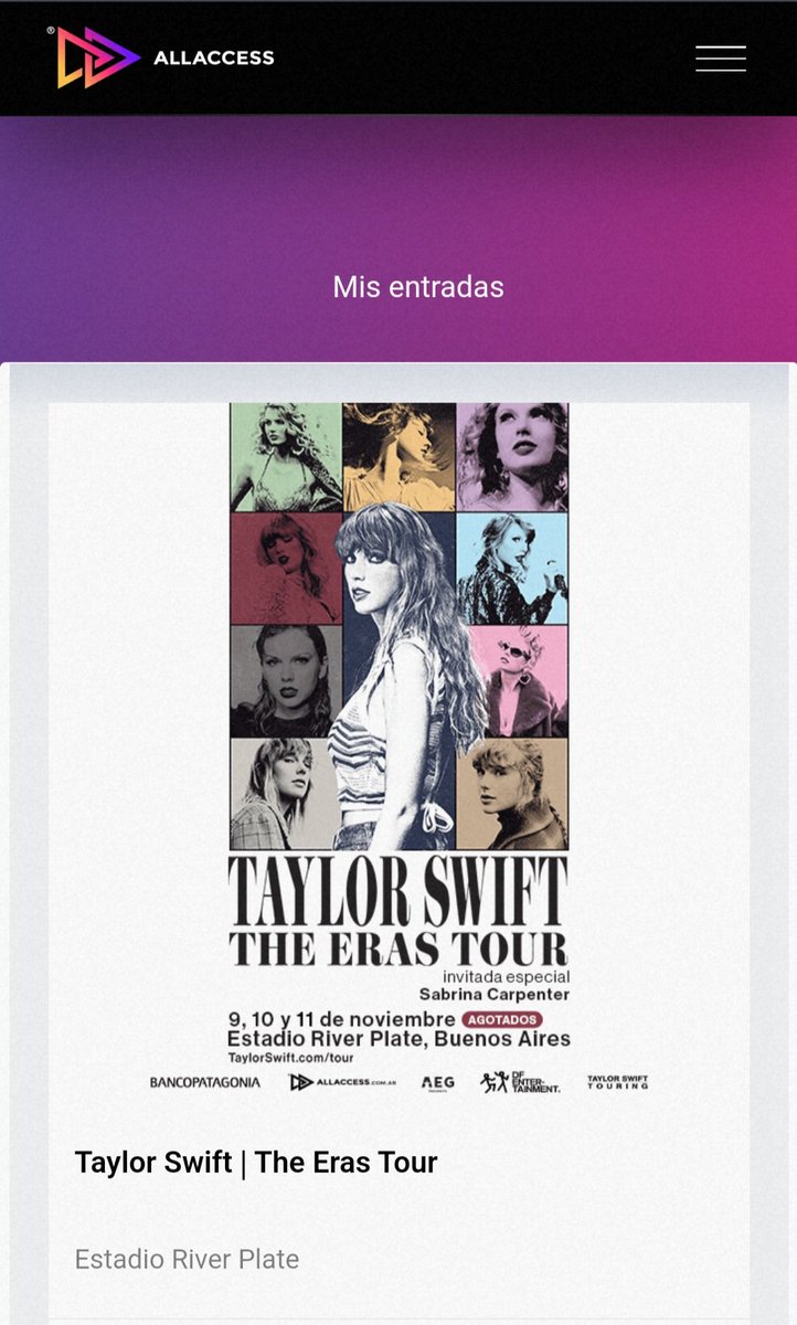 foresi97's tweet photo. Vendo entrada Vip para #TaylorSwiftTheErasTour #TheErasTour #TaylorSwift 
Por motivos personales no podré ir así que decido vender mi entrada #allaccess @taylorswift13 @TSTheErasTour https://t.co/sUkQC9J4fW