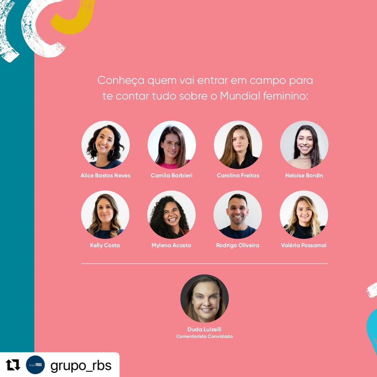 #Repost <a href="/grupo_rbs/">Grupo RBS</a> 
Desde ontem (20), data de início da Copa do Mundo Feminina, a Gaúcha conta com uma programação especial. De segunda a sexta, das 11h às 12h, as repórteres @carolfreitasjornalista e @vpossamai_ e a comentarista convidada @duda_luizelli