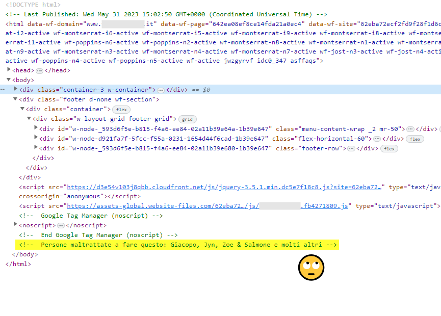 CavallinAngelo's tweet photo. Never underestimate code revision before publishing. Dipendenti risentiti o #agenziaweb sfruttata dal cliente. Mi dispiace🙁#DigitalMarketing #revenge #programming #webdevelopment #Treviso #SEO #coding https://t.co/xRoEOKTjbZ