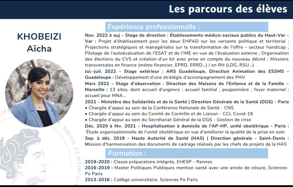 [Affectations] - la période des affections est toujours en cours. Vous avez jusqu’au 4 août pour proposer un poste aux élèves D3S! Venez découvrir les différents profils : lnkd.in/eJDZurb5 <a href="/EHESP/">EHESP</a>
