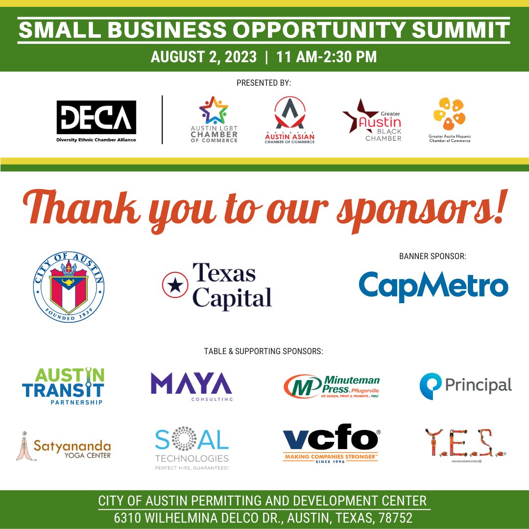 MEET OUR PANEL (2/5): Raquel Valdez promotes balanced economic opportunities for small business
owners as Chief Operating Officer with <a href="/bcloftexas/">BCL of Texas</a>.
Free RSVP for the 8/2 summit: bit.ly/deca-small-bus…
@AustinLGBTbiz <a href="/GAACCAustin/">Greater Austin Asian Chamber of Commerce</a> <a href="/ATXBlackChamber/">Austin Black Chamber</a> <a href="/GAHCC/">GAHCC</a>