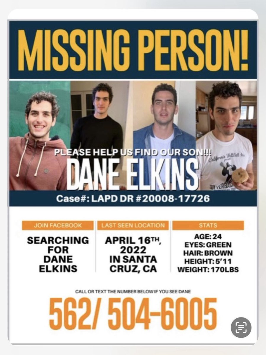 Dane Elkins 24 has been Missing since April 16th, 2022. Dane was last seen in Santa Cruz CA.