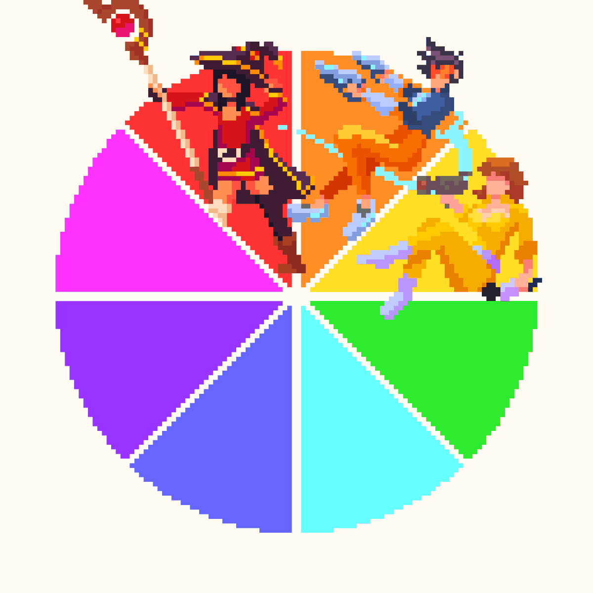 _iwolga's tweet photo. April O'neil from #tmnt for the yellow sector of #colorwheelchallenge #pixelart https://t.co/lNDShcoGmn