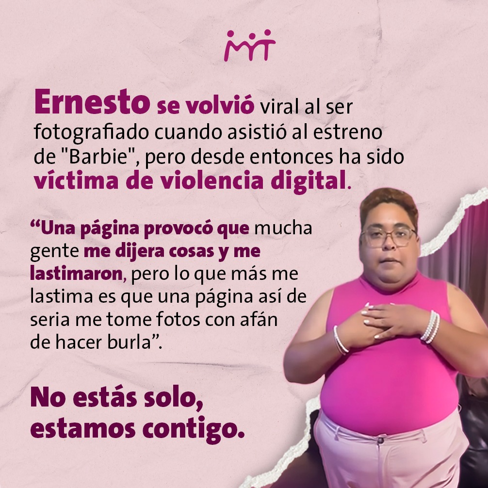 Hagamos un uso responsable de las tecnologías de la información para erradicar la #ViolenciaDigital, alejarnos de la “cultura de la burla” y apostar a construir entornos digitales más compasivos y seguros.

#Tendencias #Barbie #TodosConErnesto #ErnestoEstamosContigo