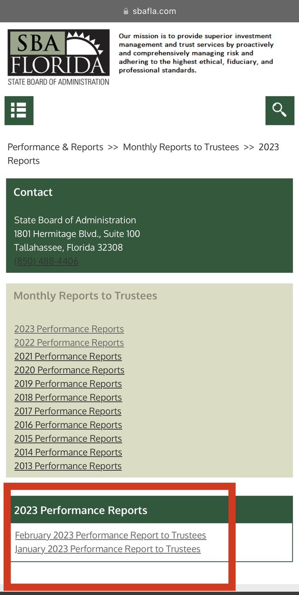 “It has come to my attention….”?!?!

<a href="/RonDeSantis/">Ron DeSantis</a> <a href="/JimmyPatronis/">Jimmy Patronis</a> and <a href="/AshleyMoodyFL/">Ashley Moody</a> serve as the sole trustees of SBA’s managed funds - which were down over $30 BILLION, at one point last year. 

The SBA is also responsible for posting monthly performance data, which they
