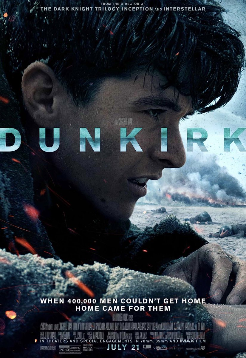 BuraStar23's tweet photo. 📹| في مثل هذا اليوم قبل 6 سنوات صدر فيلم المخرج كريستوفر نولان [ Dunkirk ] بشكل رسمي في صالات السينما . 

- فاز بثلاث جوائز أوسكار من ثمان ترشيحات .
- حقق إيرادات تجاوزت 500 مليون دولار في شباك التذاكر العالمي . https://t.co/31gEnvsnFe