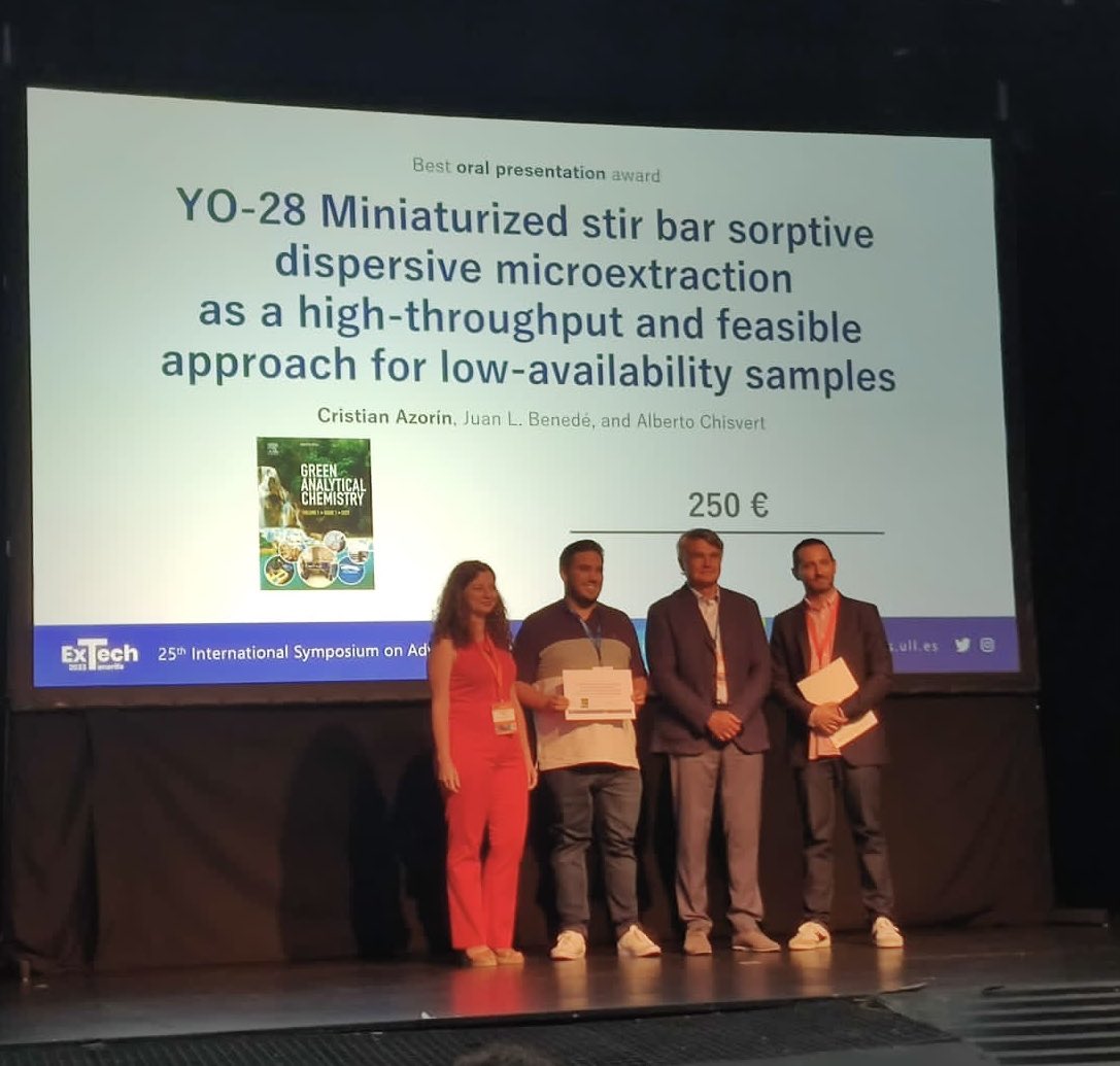 GICAPC (@gicapcuv) on Twitter photo <a href="/C_Azorin/">Cristian Azorín</a> won the Best Oral Presentation award sponsored by Green Analytical Chemistry journal at <a href="/extech2023/">ExTech2023</a>. Thanks to the evaluating committee!!! Well deserve! #extech2023 <a href="/C_Azorin/">Cristian Azorín</a> won the Best Oral Presentation award sponsored by Green Analytical Chemistry journal at <a href="/extech2023/">ExTech2023</a>. Thanks to the evaluating committee!!! Well deserve! #extech2023