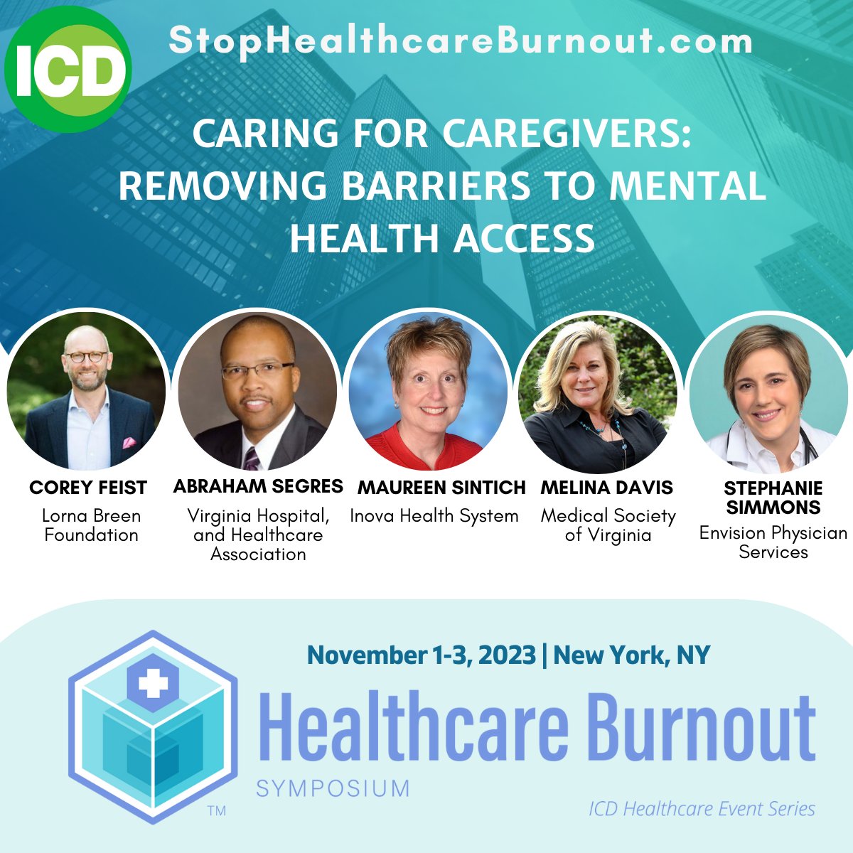 Join the movement dedicated to bolstering the well-being of everyone who works in #healthcare. Register now for the Healthcare Burnout Symposium, NOV 1-3 in NYC.

Our agenda is announced, ft. the panel: “Caring for Caregivers: Removing Barriers to Mental Health Access.”#LinkInBio