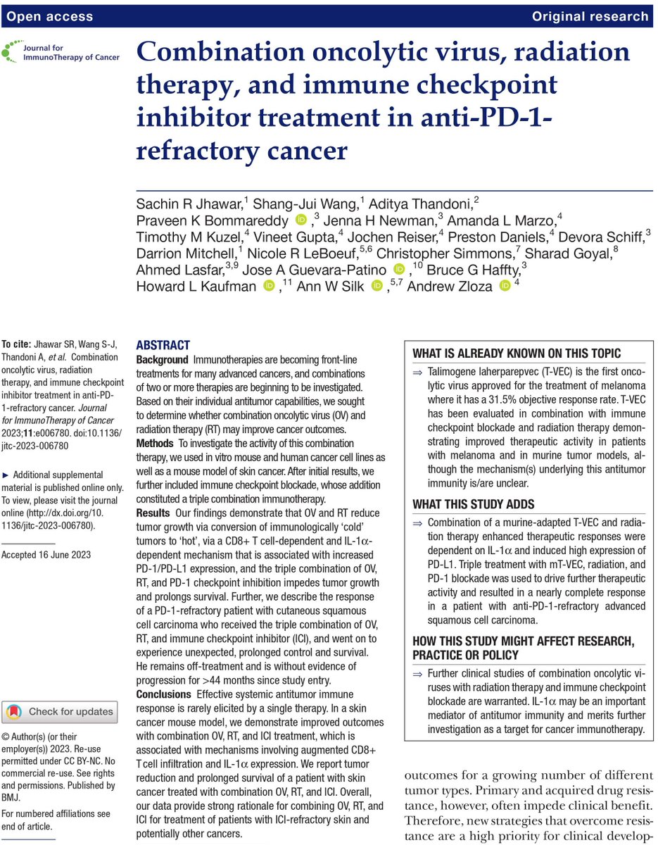 Journal for ImmunoTherapy of Cancer tweet media