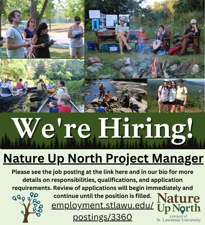 NatureUpNorth's tweet photo. Do you love the North Country environment and want to share your passion? Review of applications will begin immediately and continue until the position is filled. https://t.co/aoEkUWg6OV https://t.co/0gkNyMgbXI