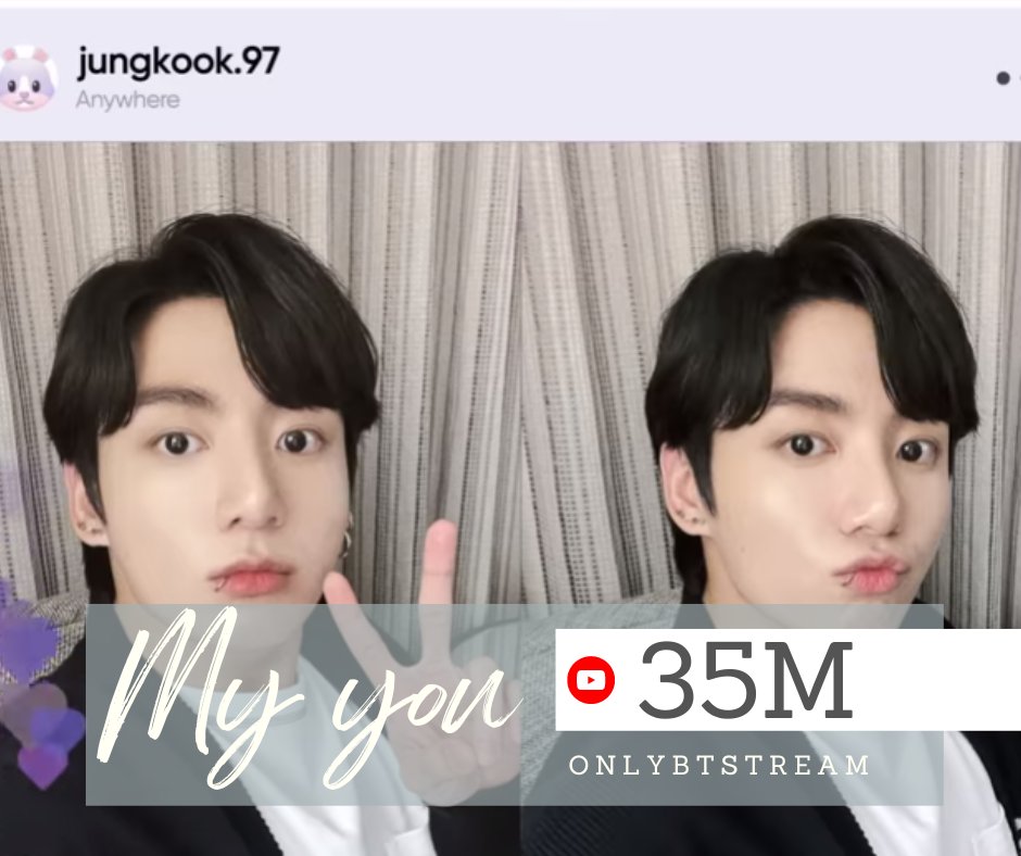 'My You' [#2022BTSFESTA] by Jungkook @BTS_twt ha superado 35 millones de vistas en YouTube. 

📎youtube.com/watch?v=_yTP_L…

#MyYou #JungKook